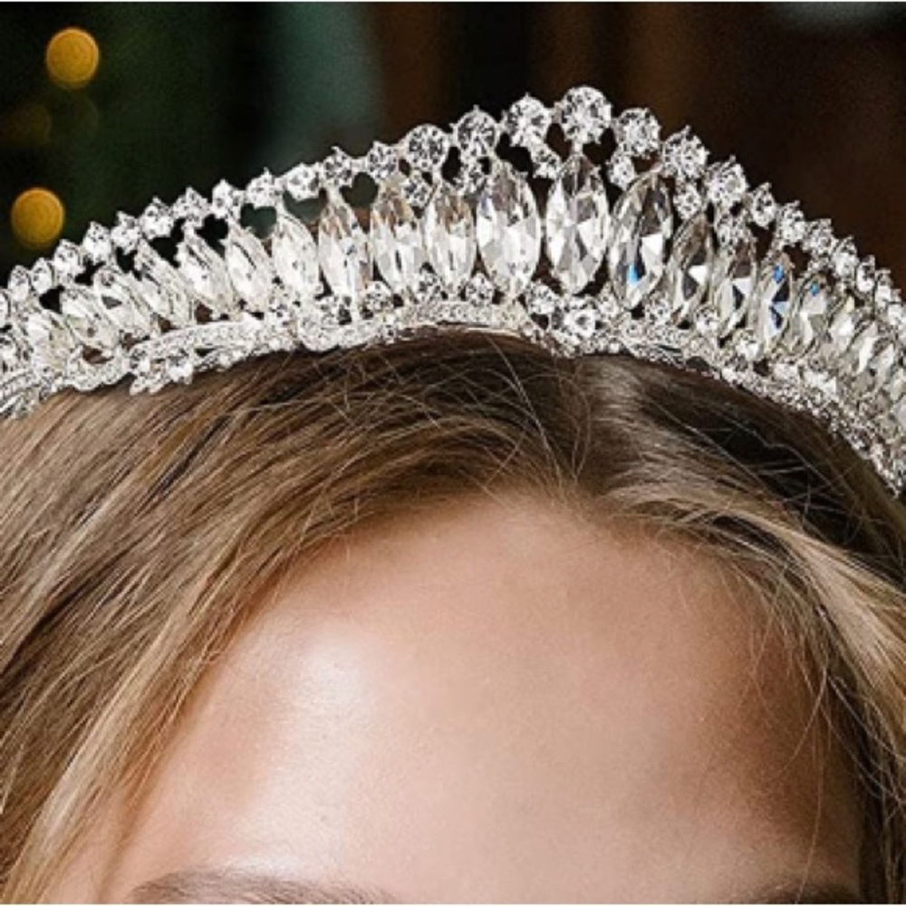 Crystal Silver Crowns for Women Wedding Tiara